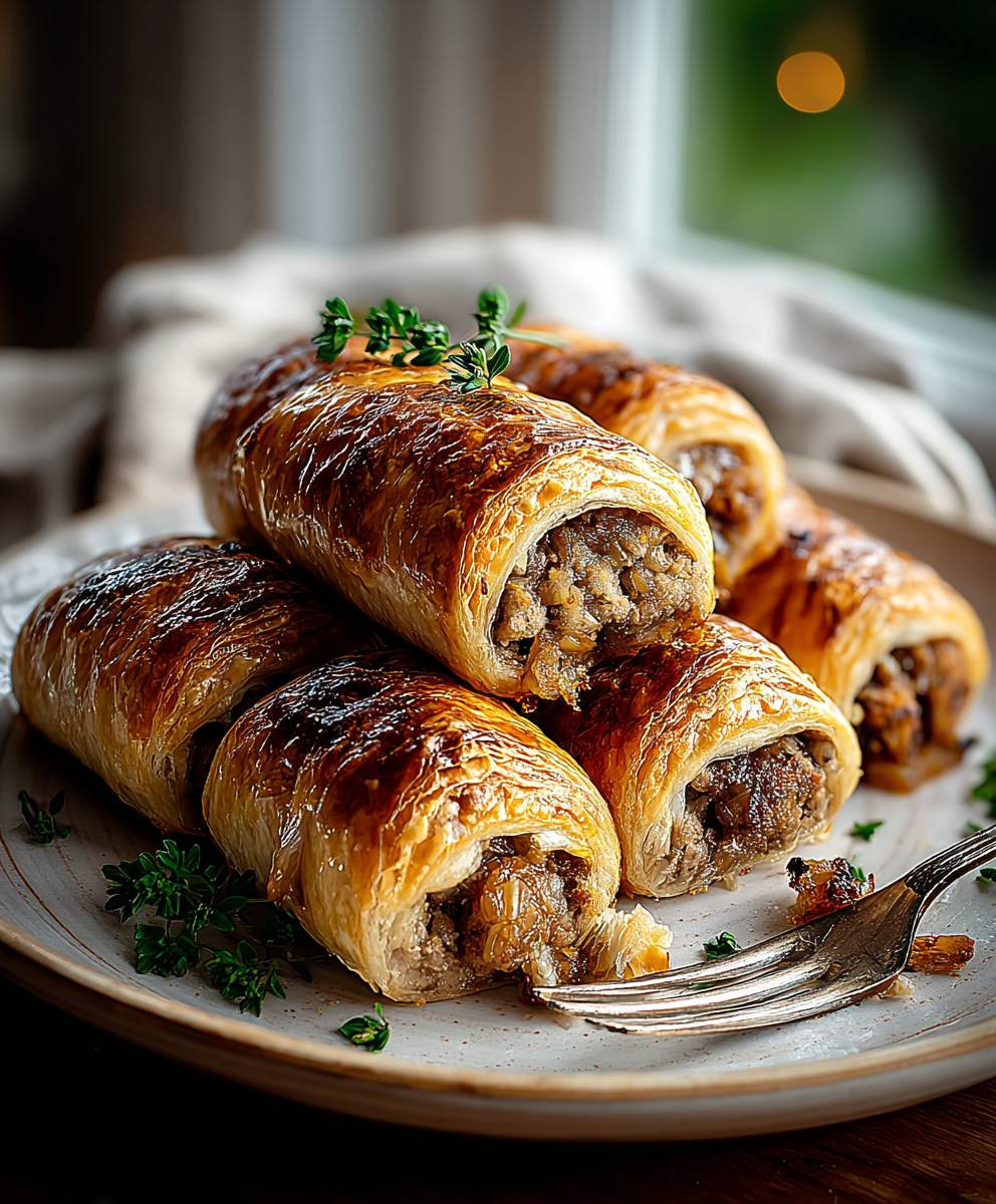 French onion sausage rolls