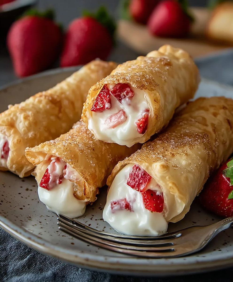 Strawberry Cheesecake Eggroll Bites