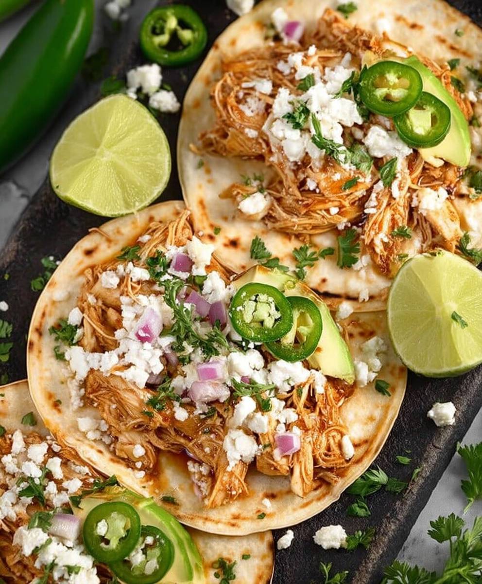 Healthy Crockpot Chicken Tacos