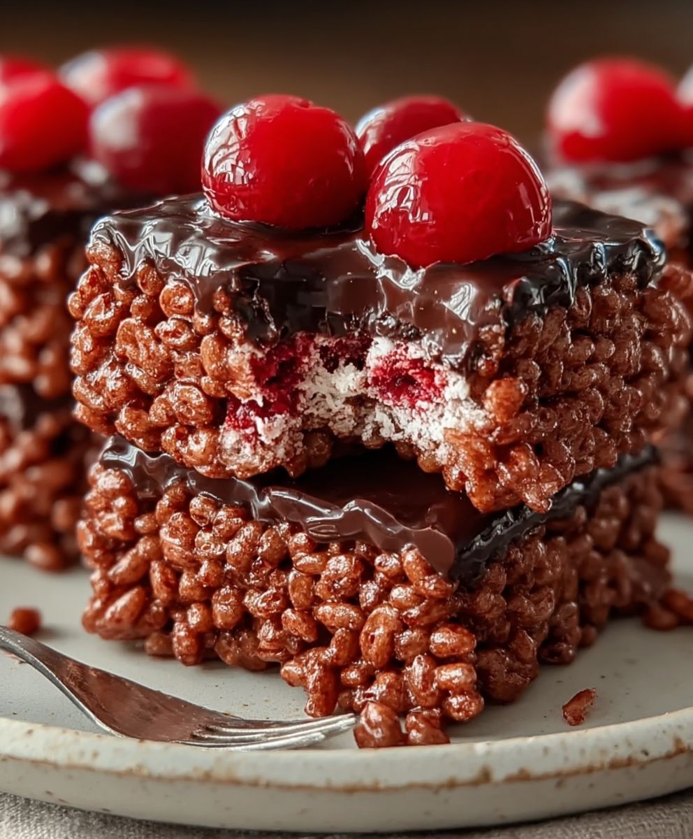 Chocolate Cherry Rice Krispies Treats