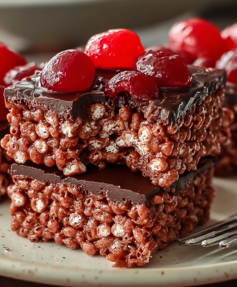 Chocolate Cherry Rice Krispies Treats