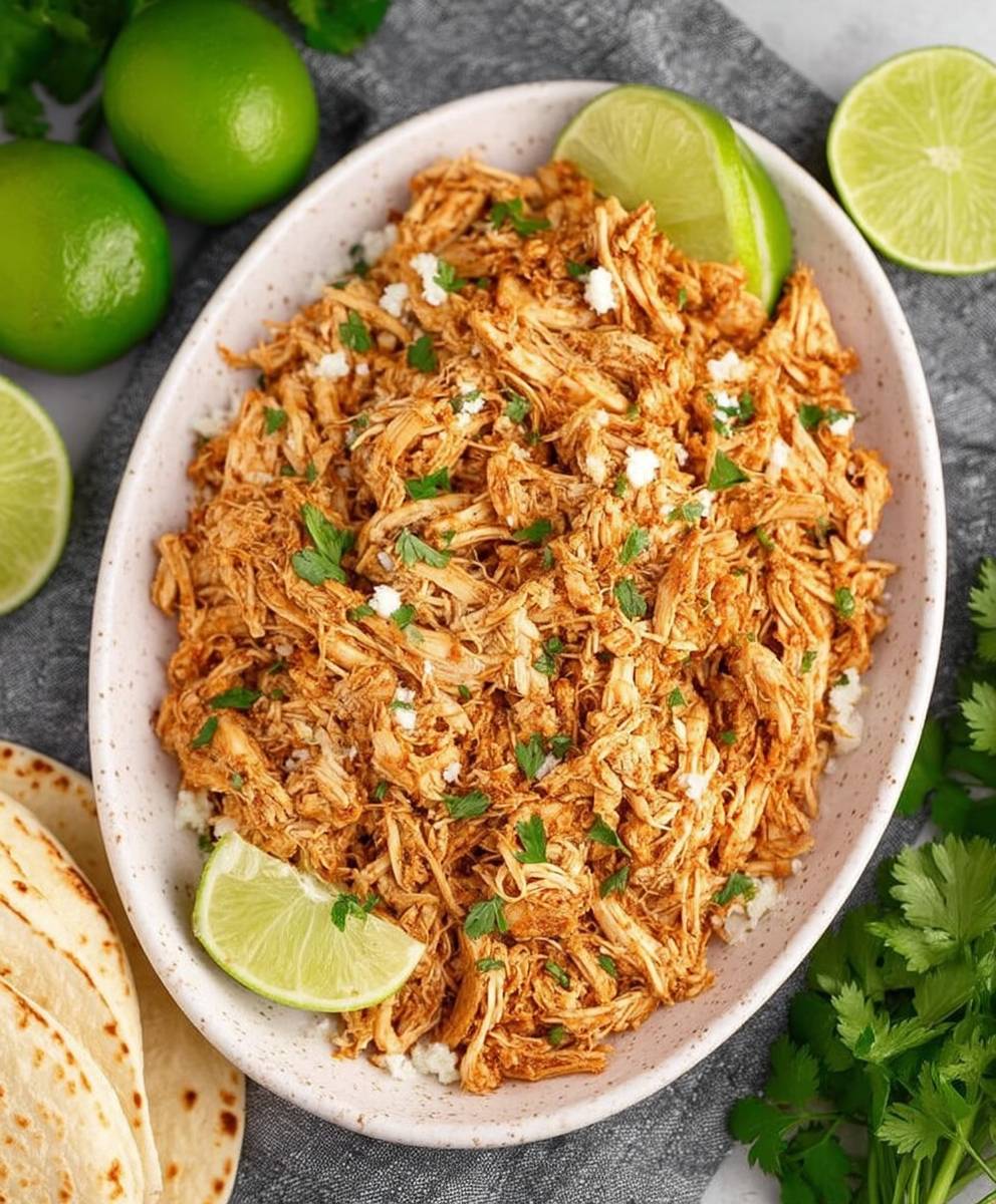 Healthy Crockpot Chicken Tacos