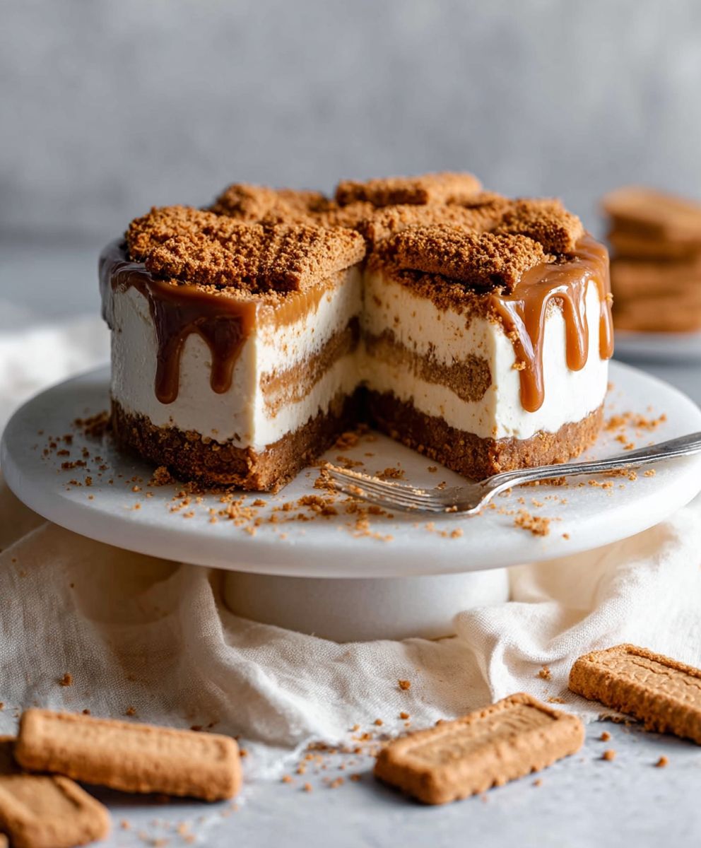 No Bake Biscoff Cheesecake