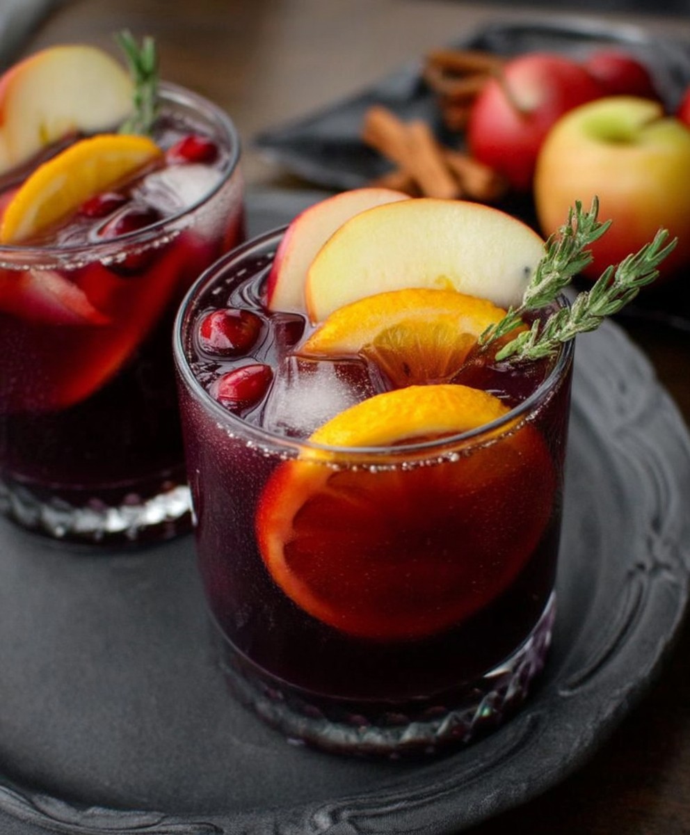 Fall Sangria Apple Cider Bourbon