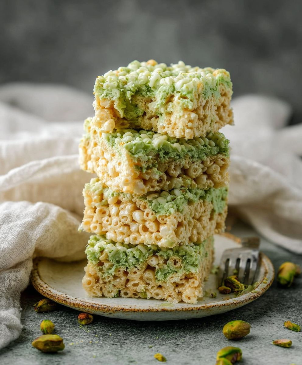 Pistachio Rice Krispie Treats