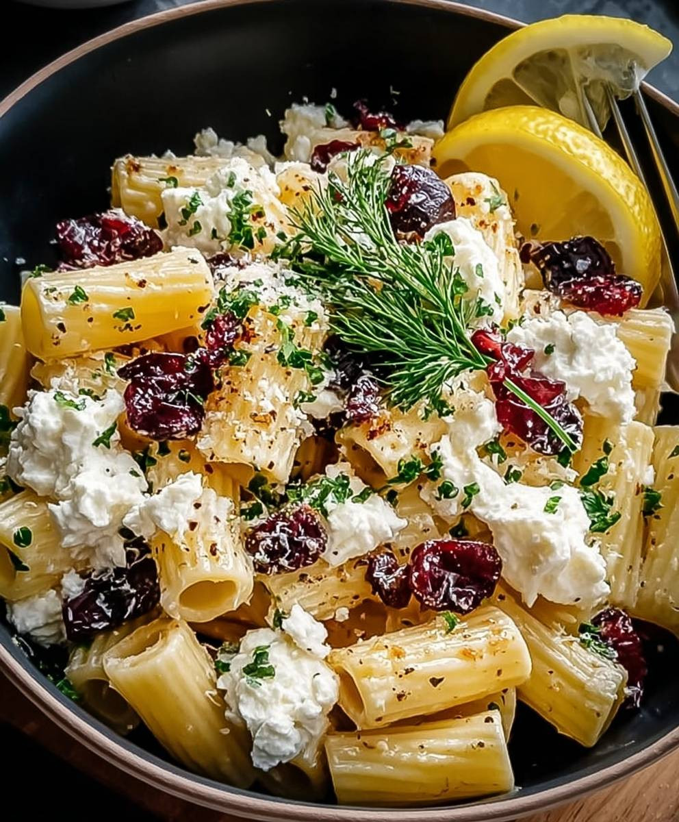 Feta Cranberry Rigatoni Salad