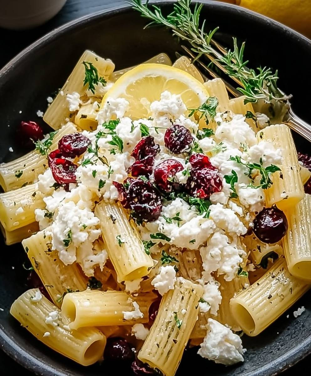 Feta Cranberry Rigatoni Salad