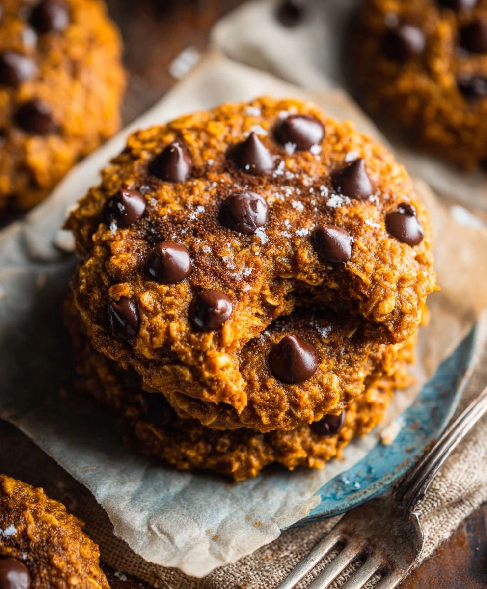 Pumpkin Chocolate Chip Oatmeal Cookies