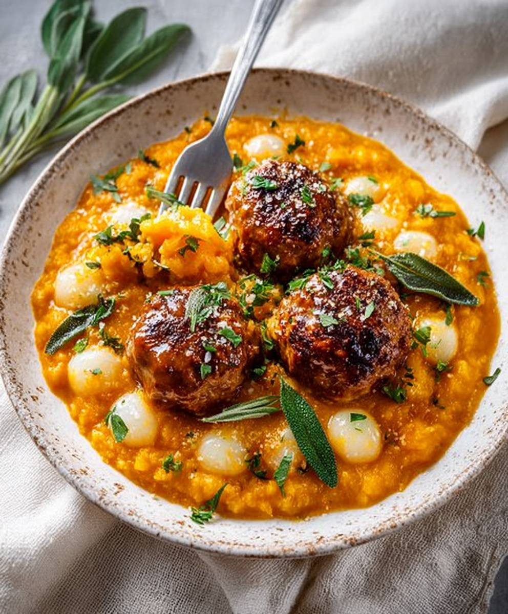 Turkey Meatballs Pumpkin Sage Sauce