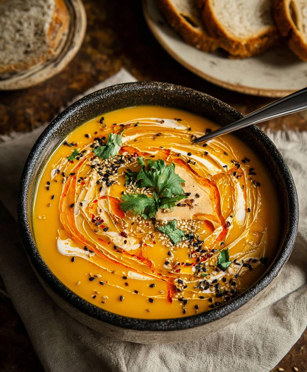 Spicy Carrot Lentil Soup Vegan