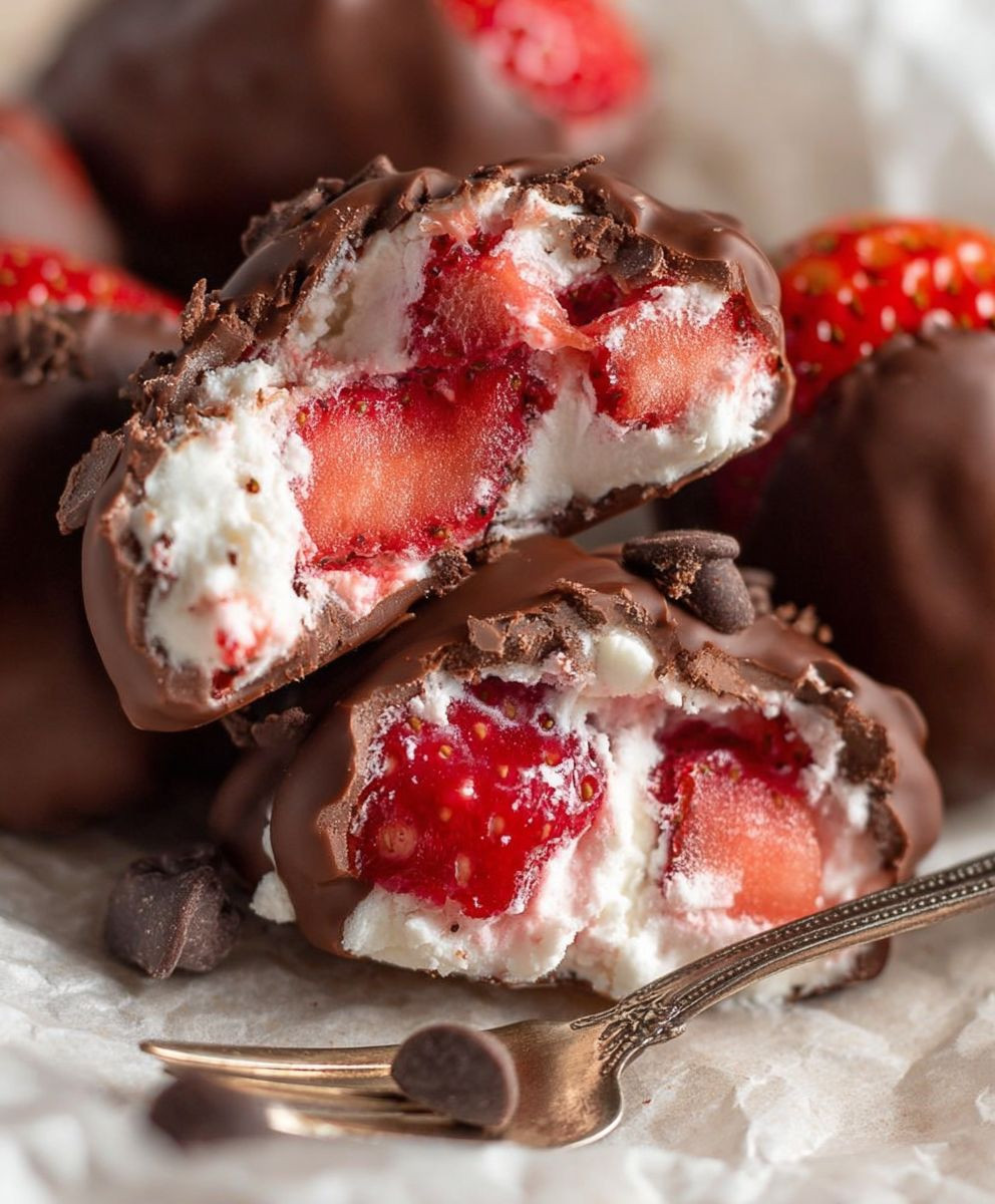 Chocolate strawberry yogurt clusters