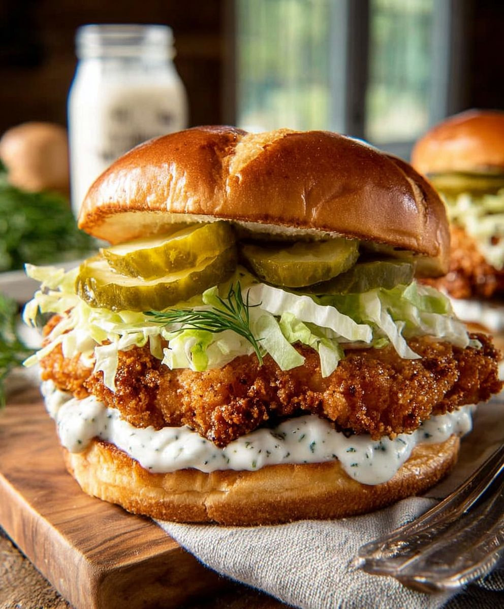 Crispy dill chicken sandwich