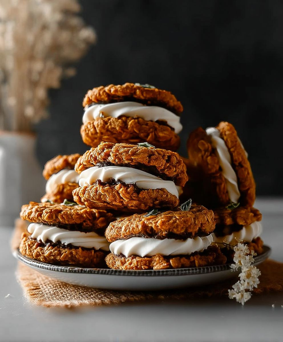 Pumpkin oatmeal cream pies