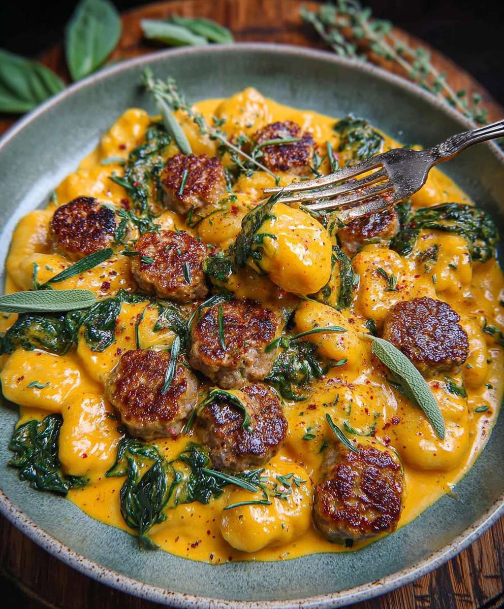 Creamy Pumpkin Gnocchi with Sausage
