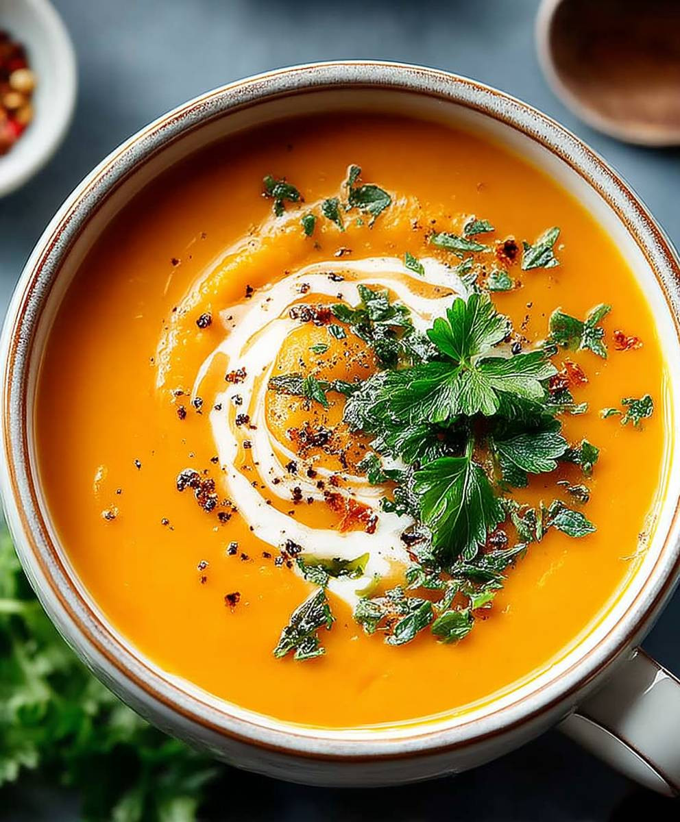 Butternut squash sweet potato soup