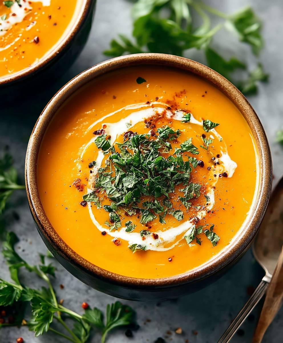Butternut squash sweet potato soup