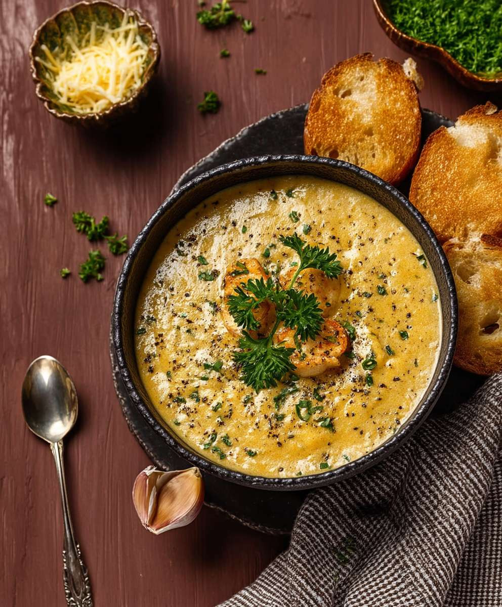 Cheddar Garlic Herb Potato Soup