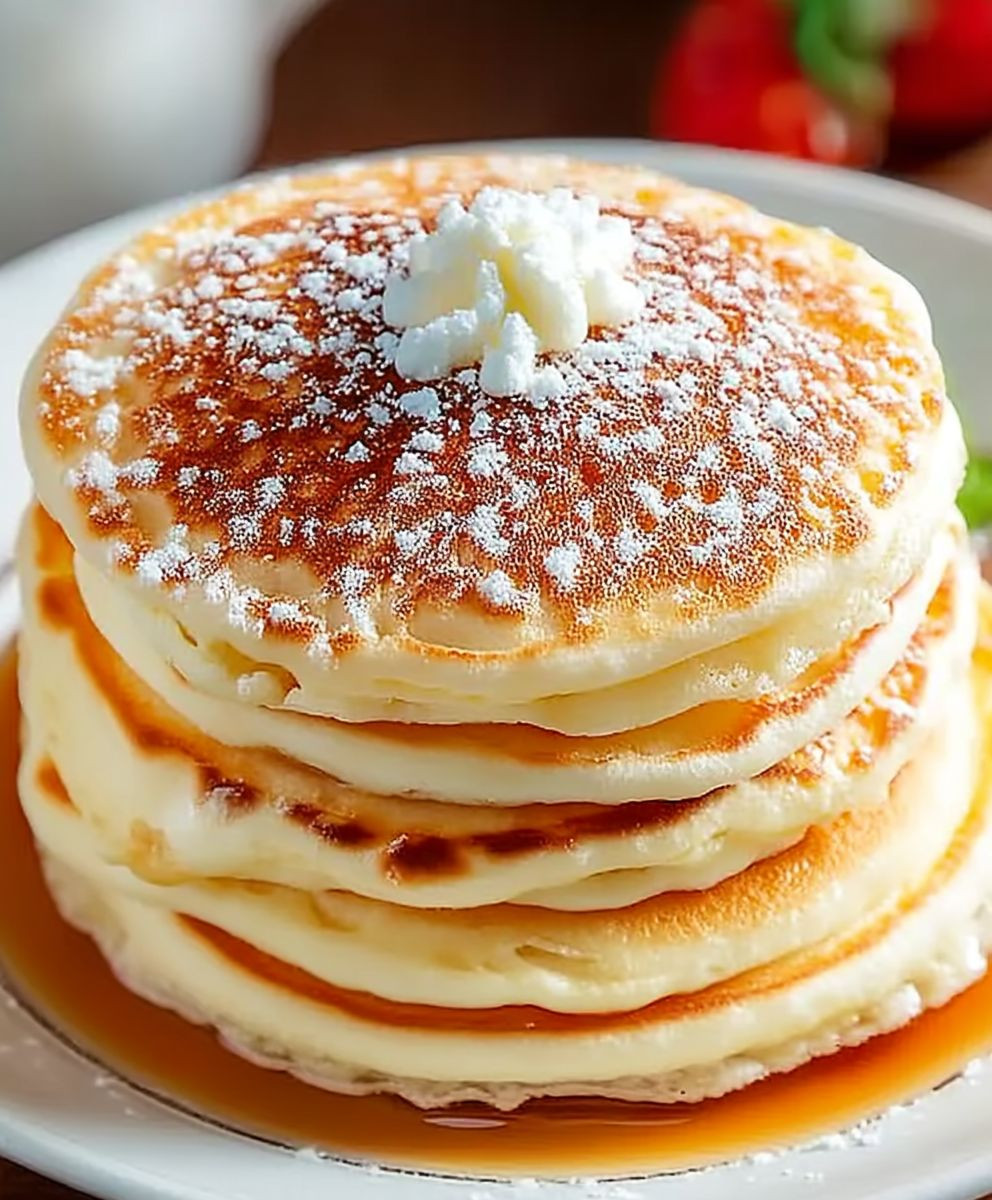 Fluffy pancakes brunch