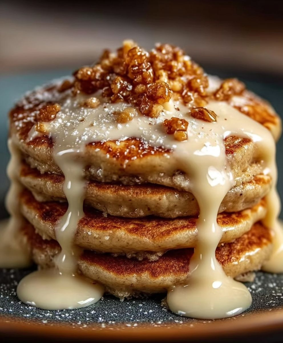 Cinnamon roll pancakes