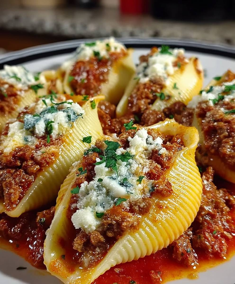 Beef stuffed shells