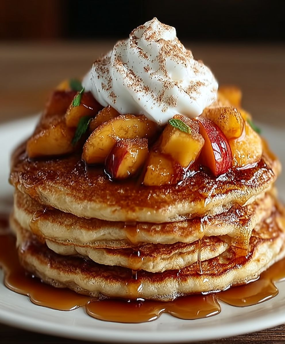 Peach Cobbler Pancakes