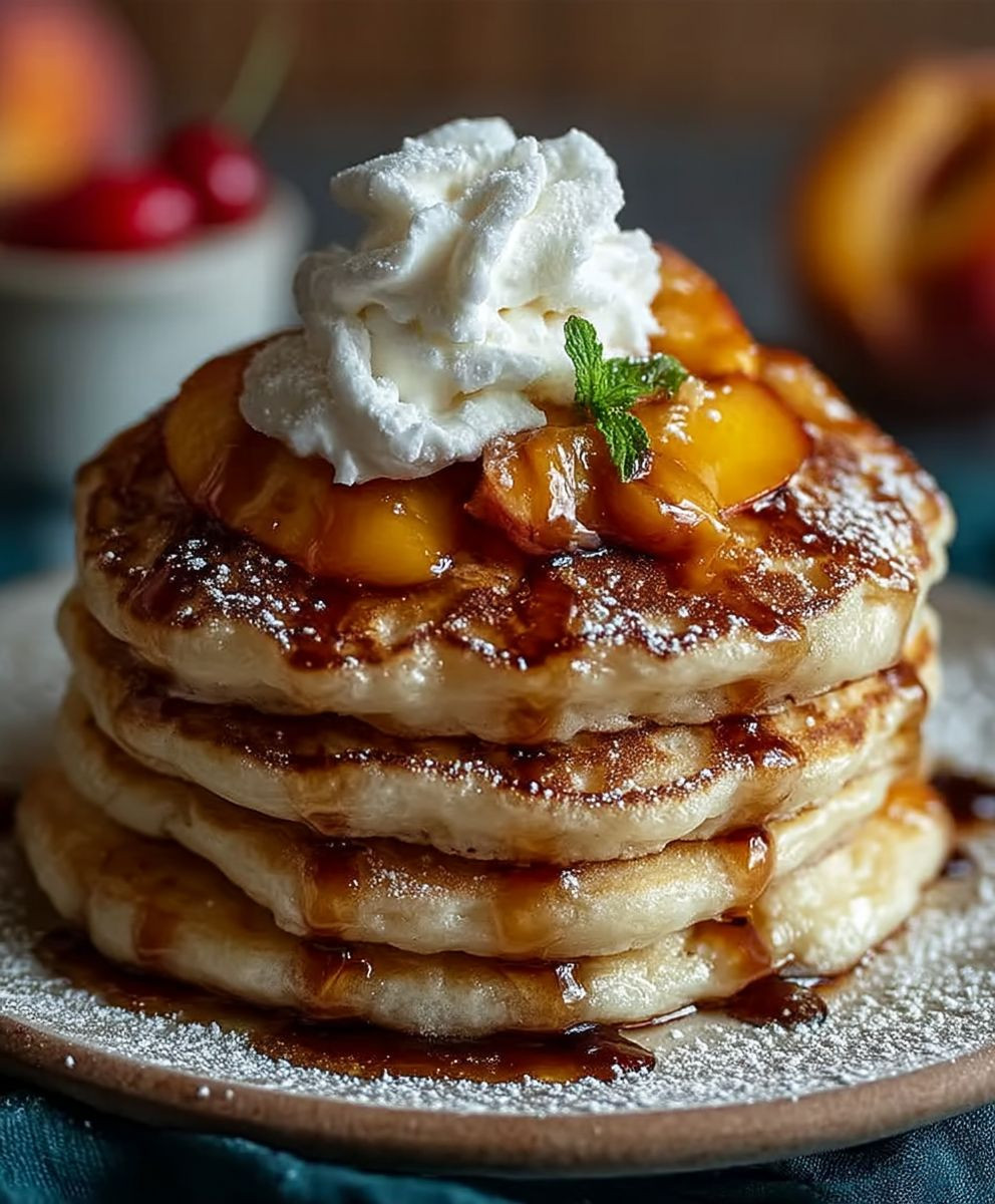 Peach Cobbler Pancakes
