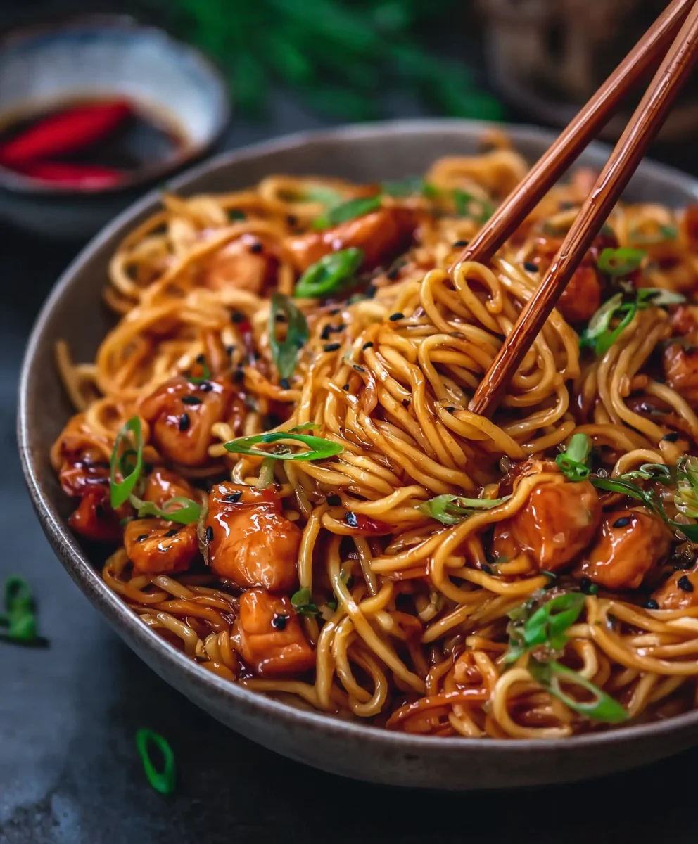 Best Sticky Garlic Chicken Noodles Recipe for Easy Dinner