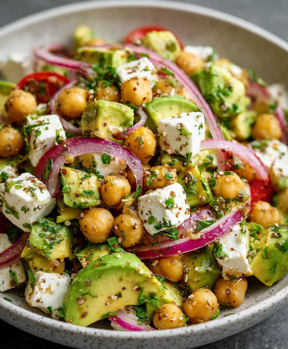 Vibrant Chickpea Feta Avocado Salad: Healthy & Delicious