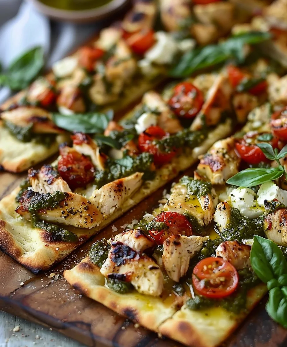 Easy Pesto Chicken Flatbread Recipe: Quick Dinner Idea!