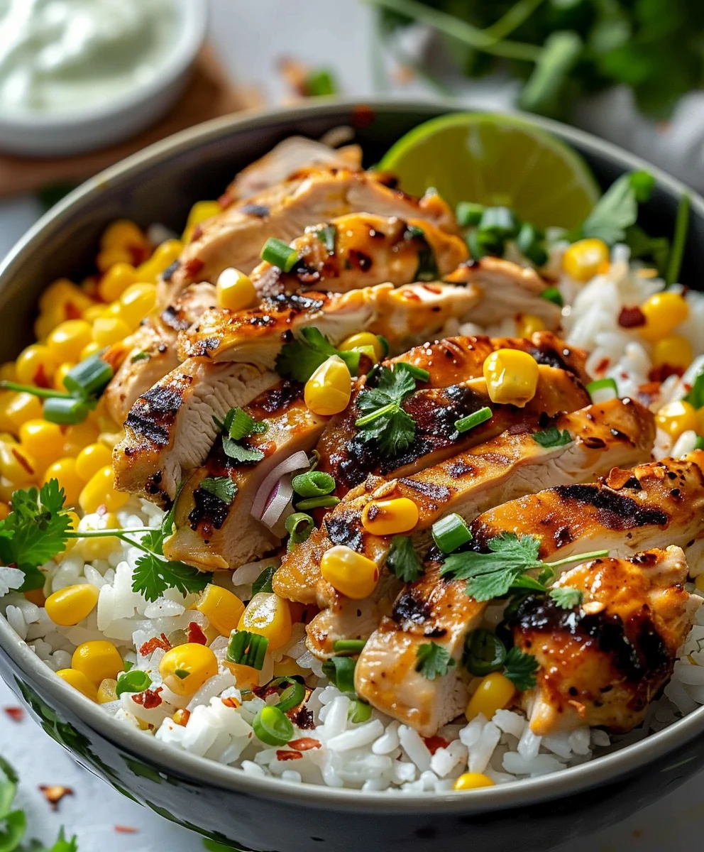 Quick & Easy Street Corn Chicken Rice Bowl – Flavorful Dinner!