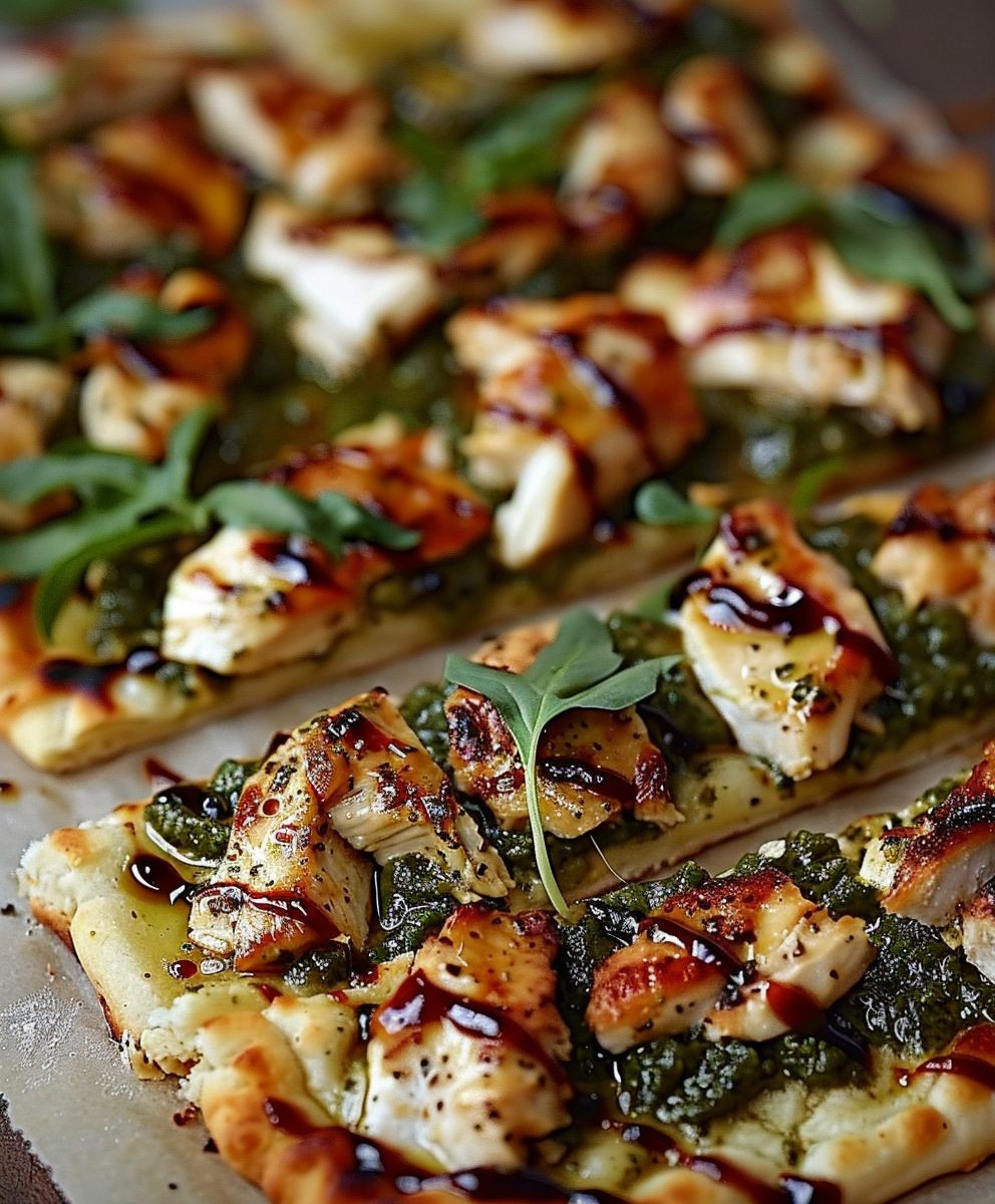 Pesto Chicken Flatbread