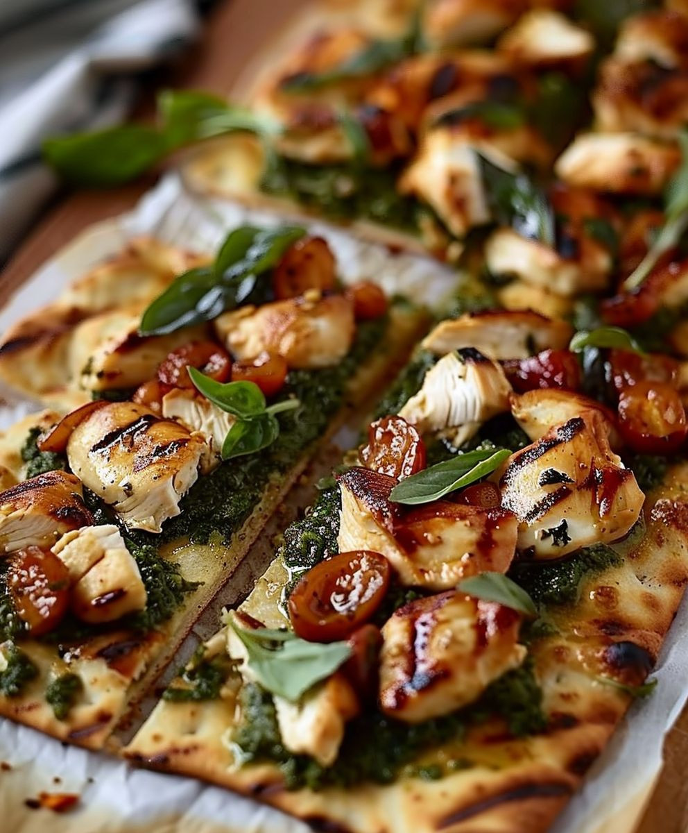 Pesto Chicken Flatbread