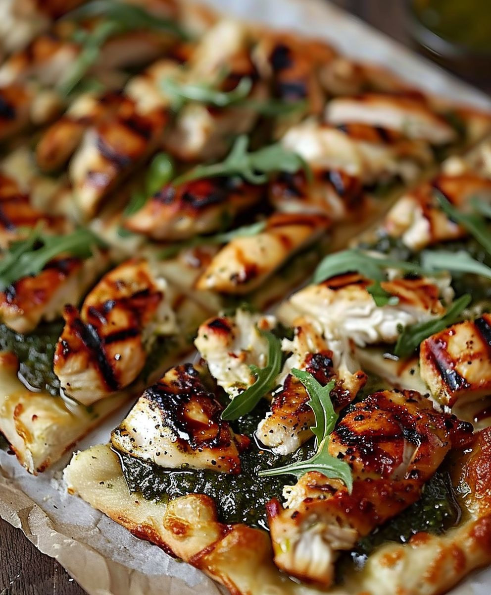 Pesto Chicken Flatbread