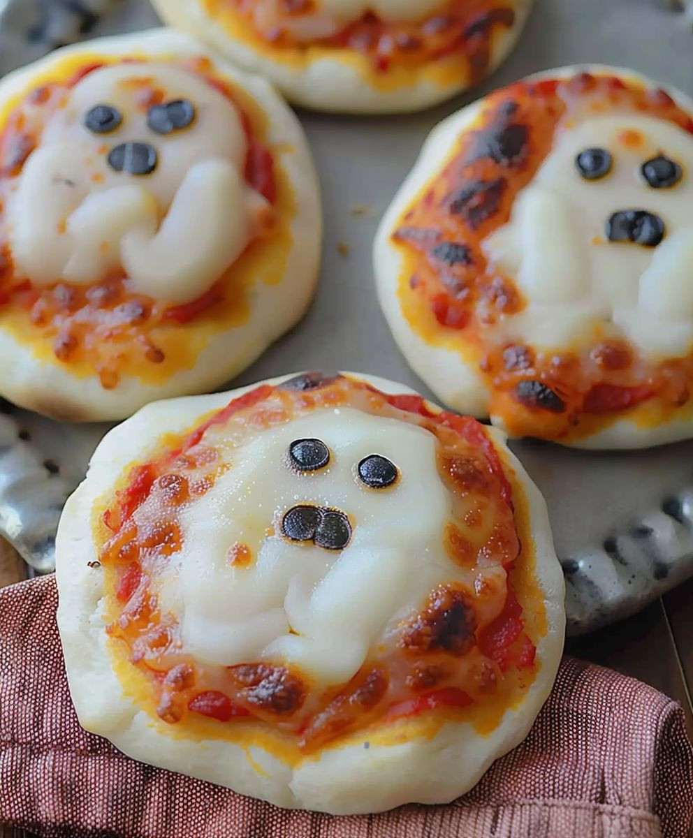 Mini Ghost Pizzas