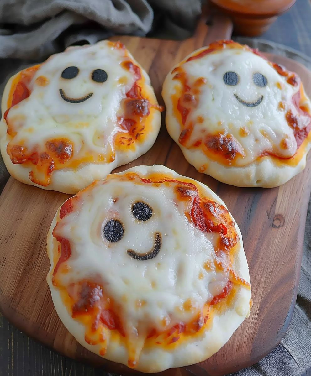 Mini Ghost Pizzas