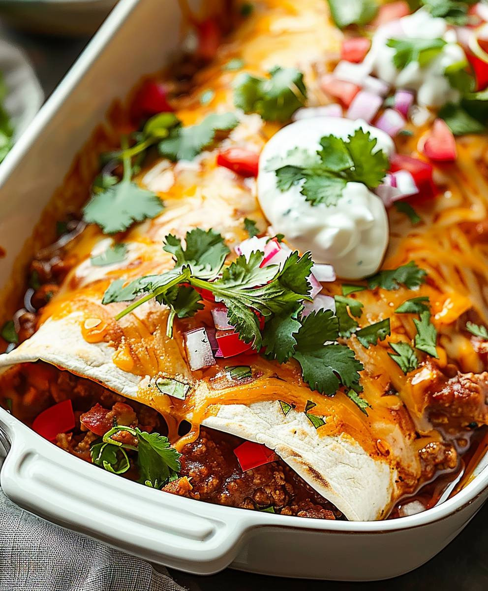 Cheesy Ground Beef Enchiladas