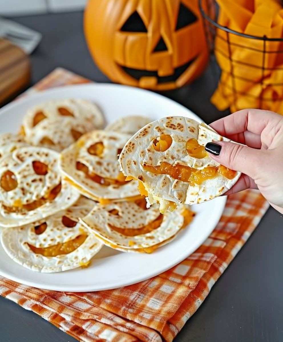 Jack o Lantern Quesadillas