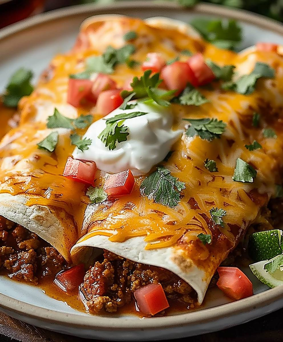 Cheesy Ground Beef Enchiladas