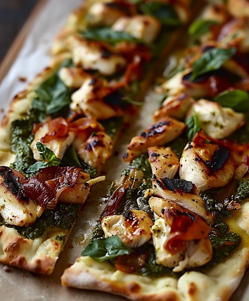 Pesto Chicken Flatbread