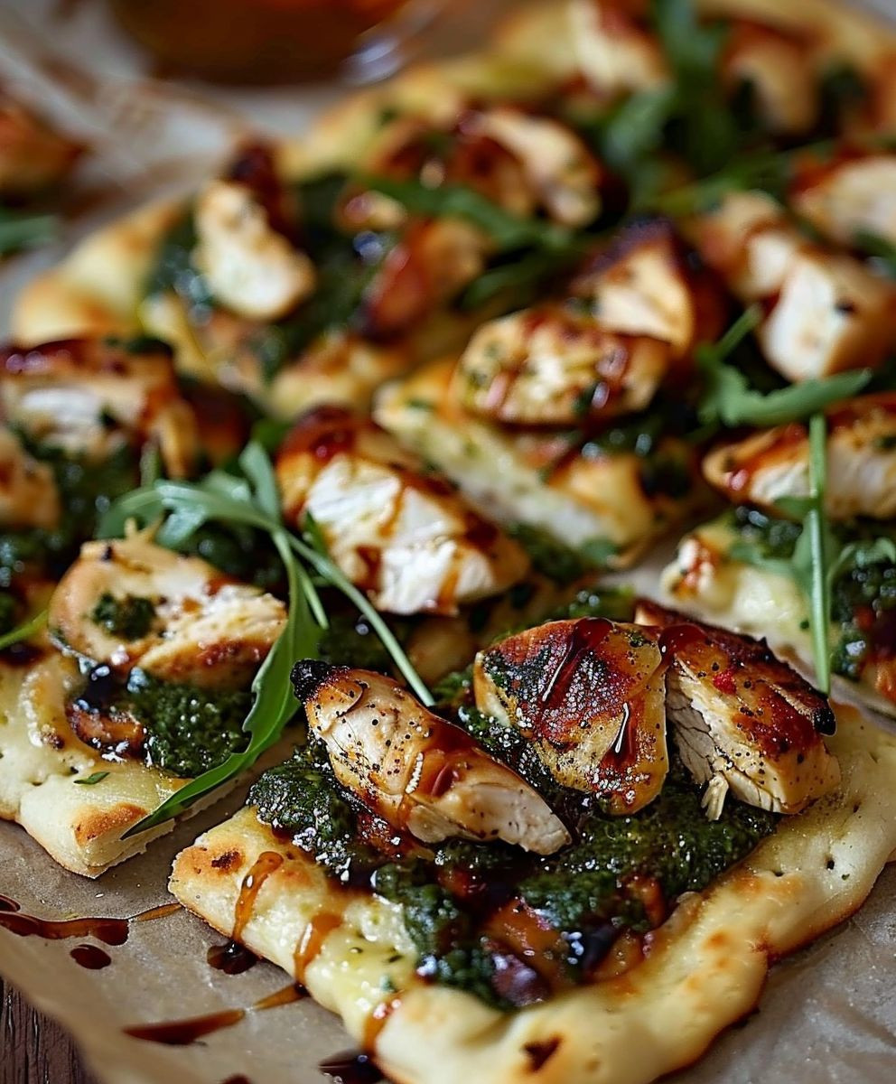 Pesto Chicken Flatbread
