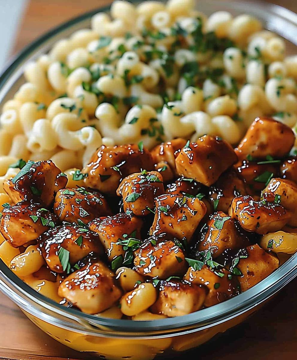 Honey Garlic Chicken Mac and Cheese