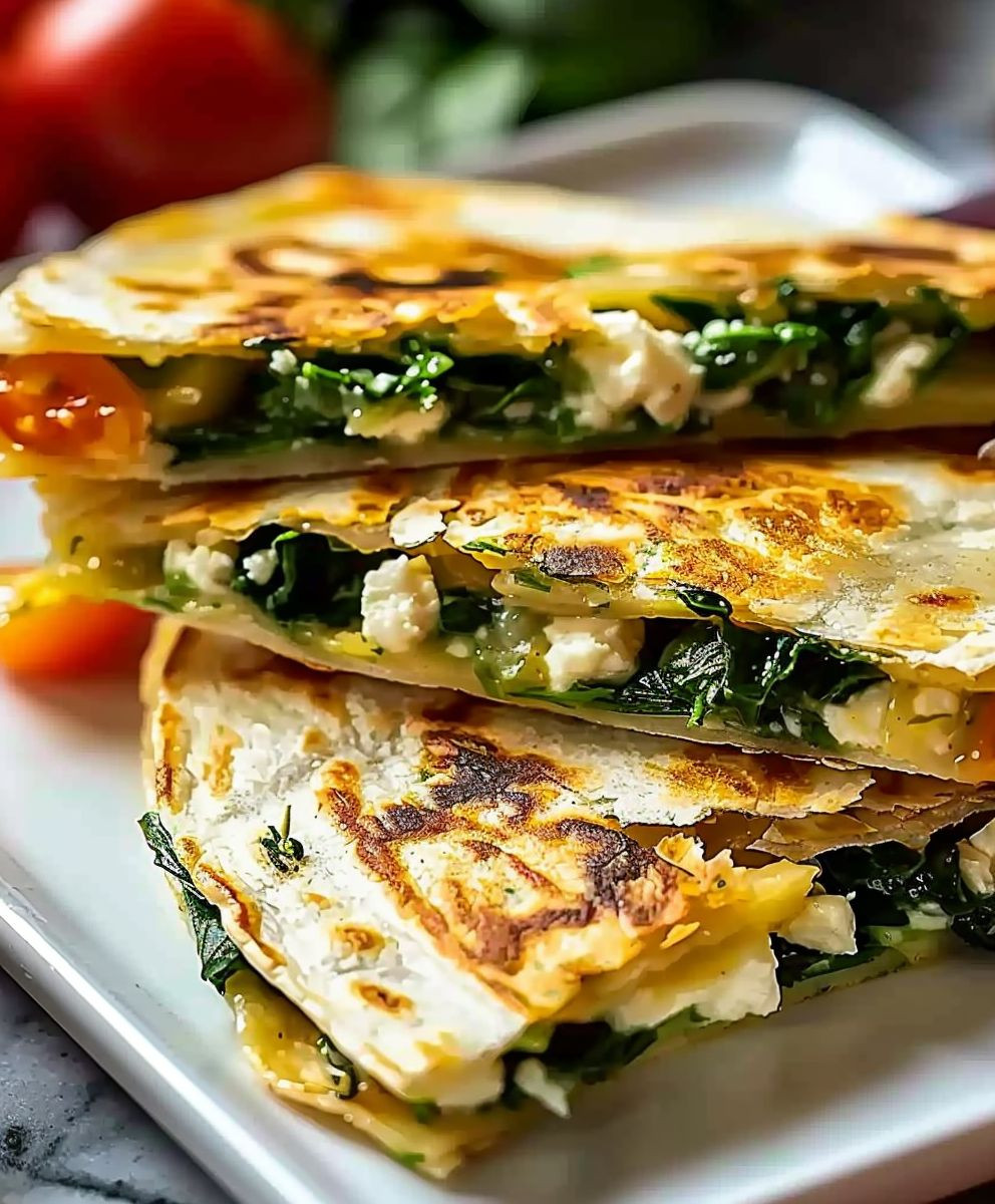 Spinach Feta Quesadillas