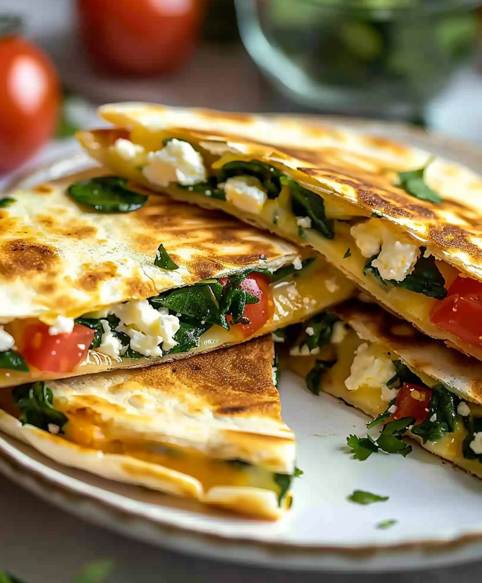 Spinach Feta Quesadillas