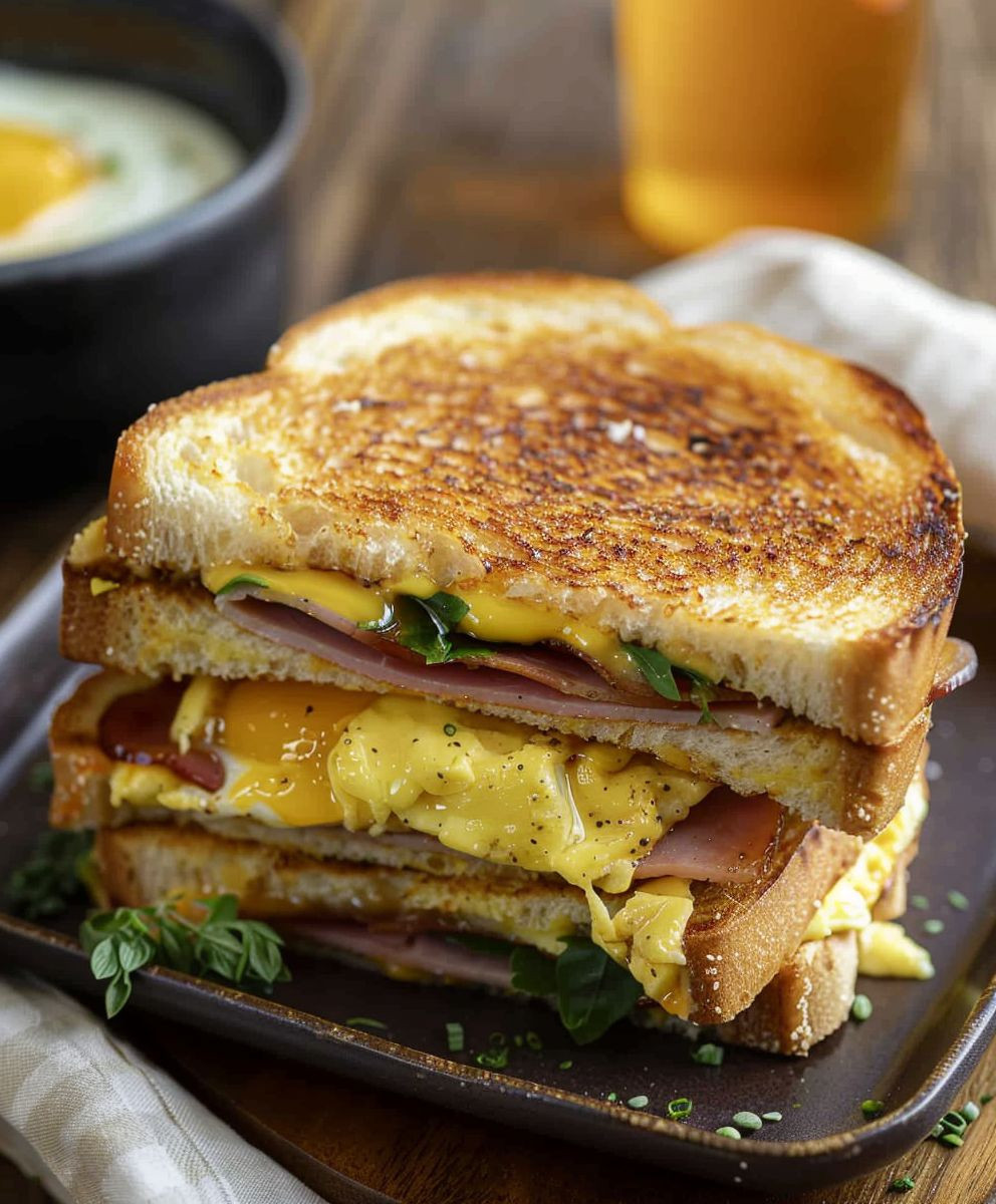Egg Ham Breakfast Sandwich