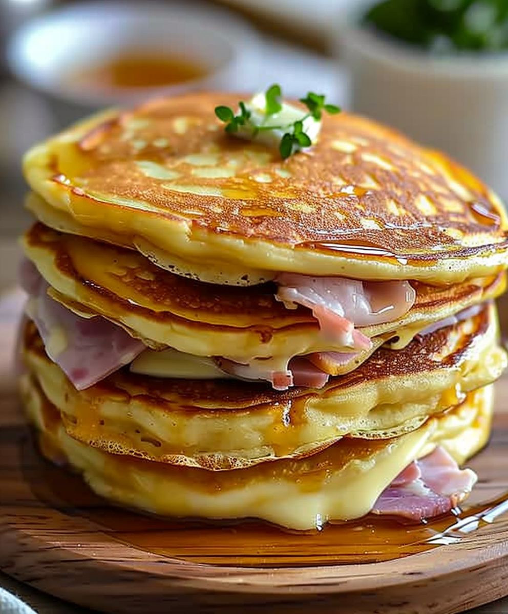 Savory Ham and Cheese Pancakes