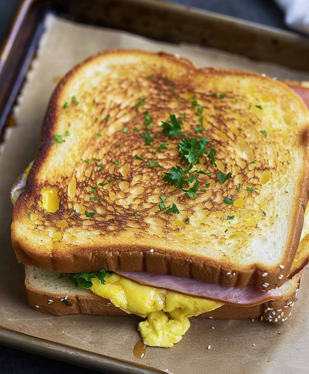 Egg Ham Breakfast Sandwich