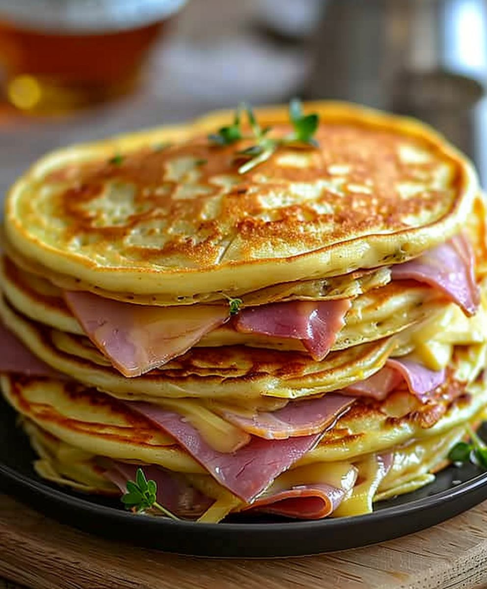 Savory Ham and Cheese Pancakes