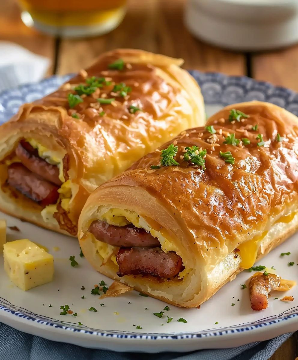 Sausage egg breakfast rolls