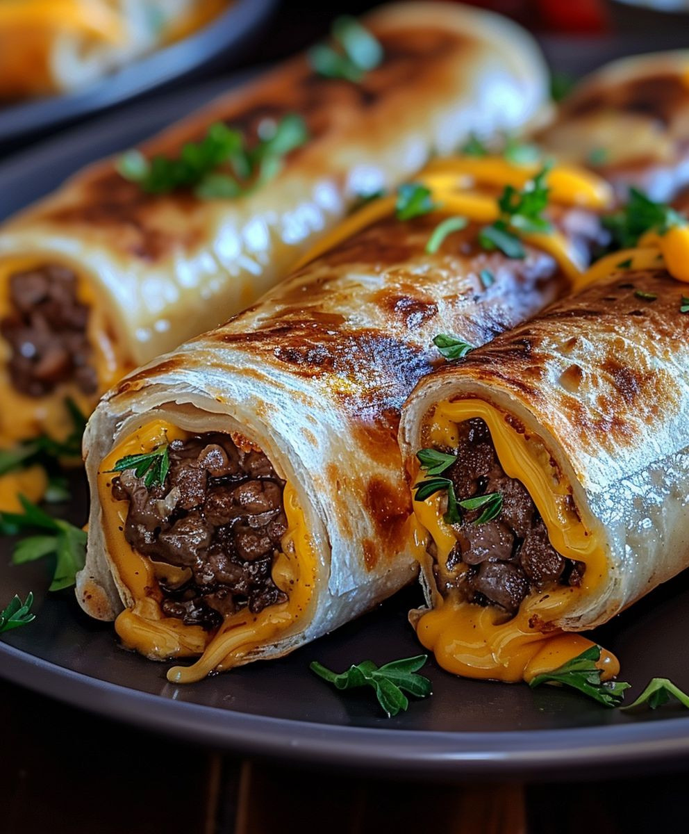 Garlic Butter Cheeseburger Rollups