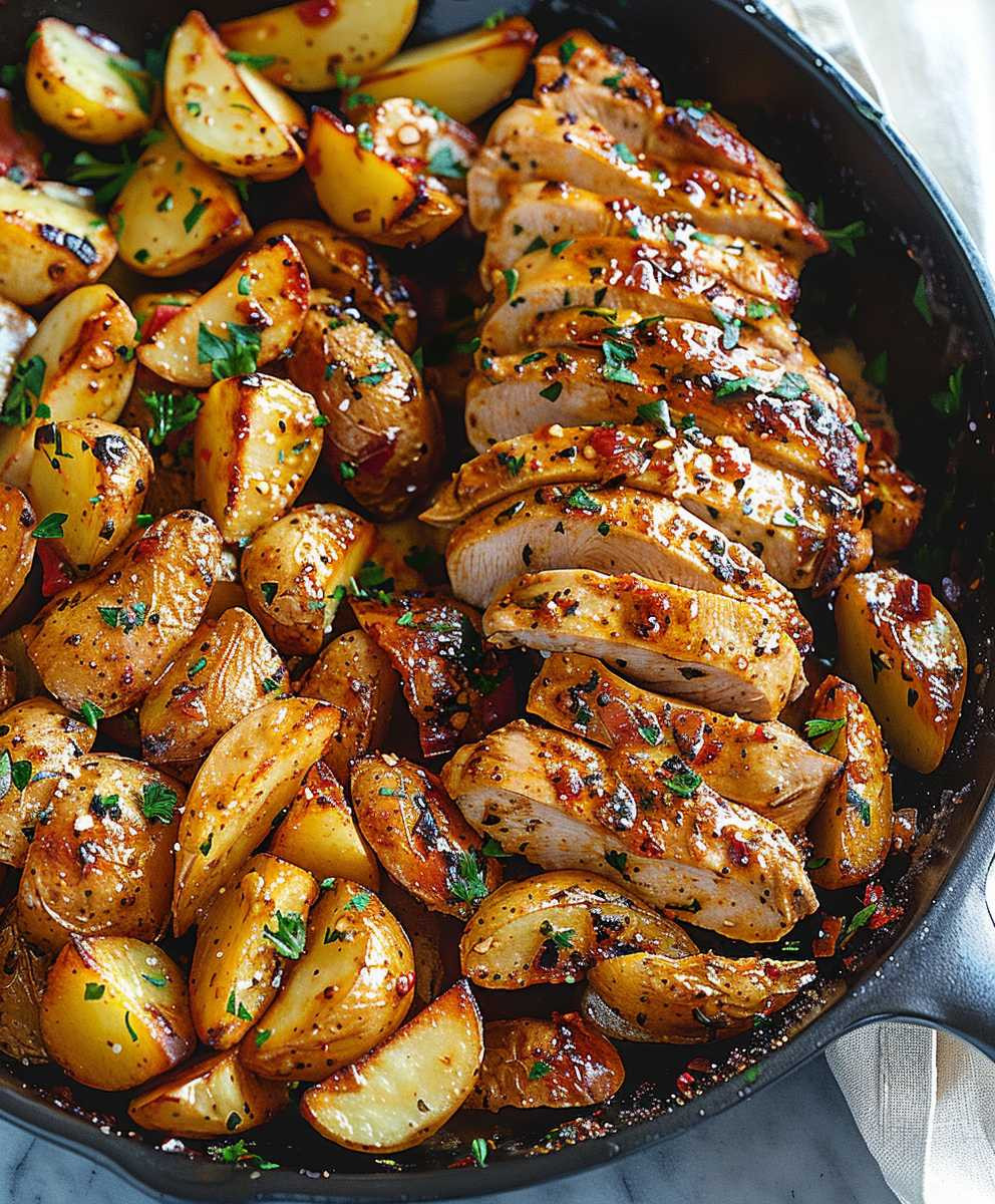 Garlic Butter Chicken Potatoes